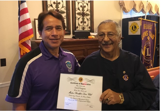 Principal Raygoza and Lions Club President Lt. Col. Bill Jones. Principal Raygoza and Lions Club President Lt. Col. Bill Jones.